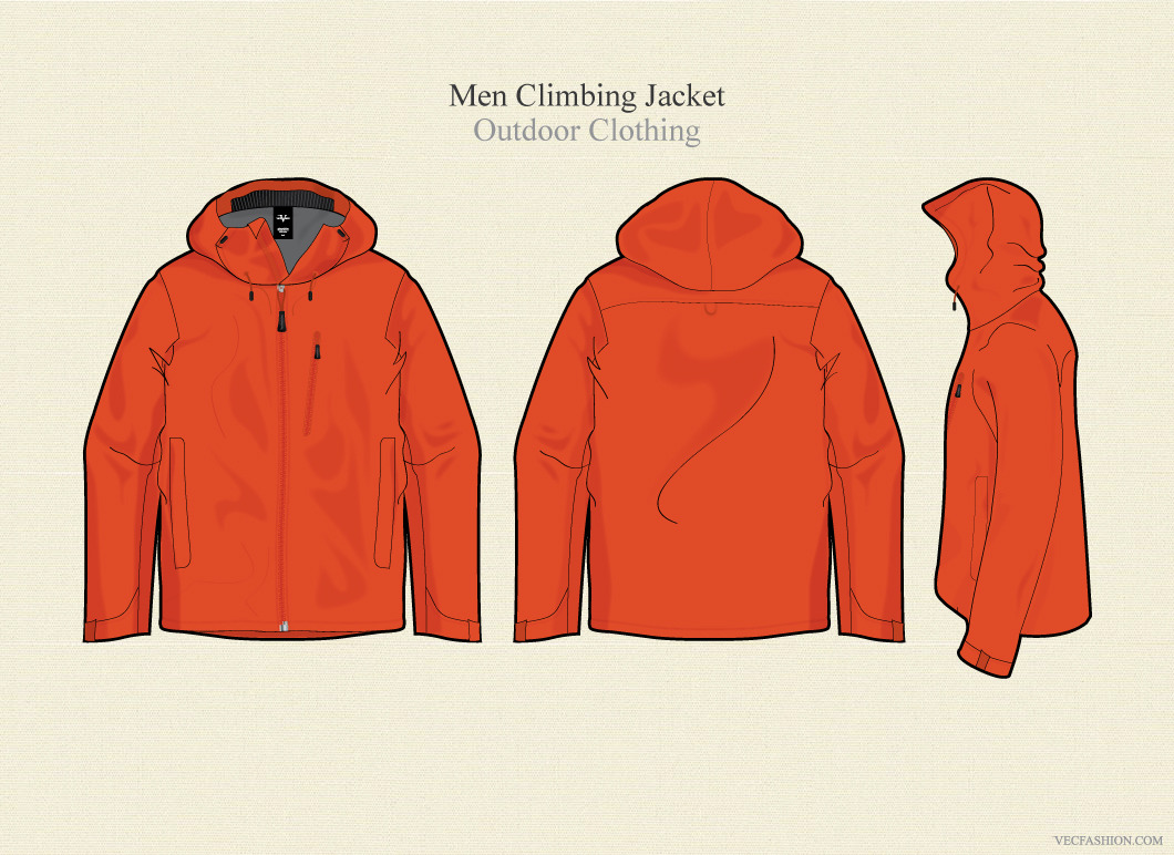 Download Men Climbing Jacket Vector Template ~ Illustrations ...