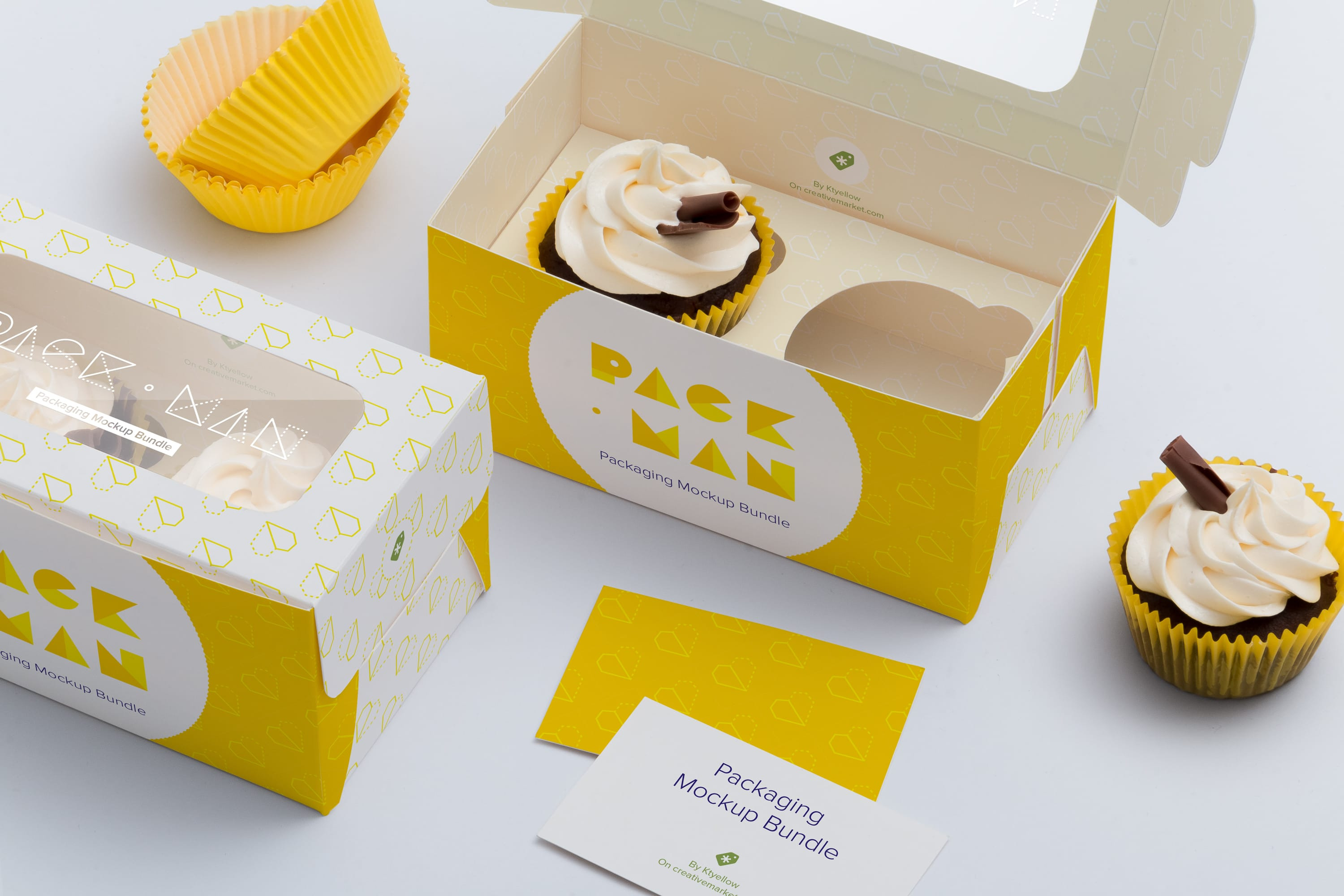 Download Two Cupcake Box Mockup 03 ~ Product Mockups ~ Creative Market