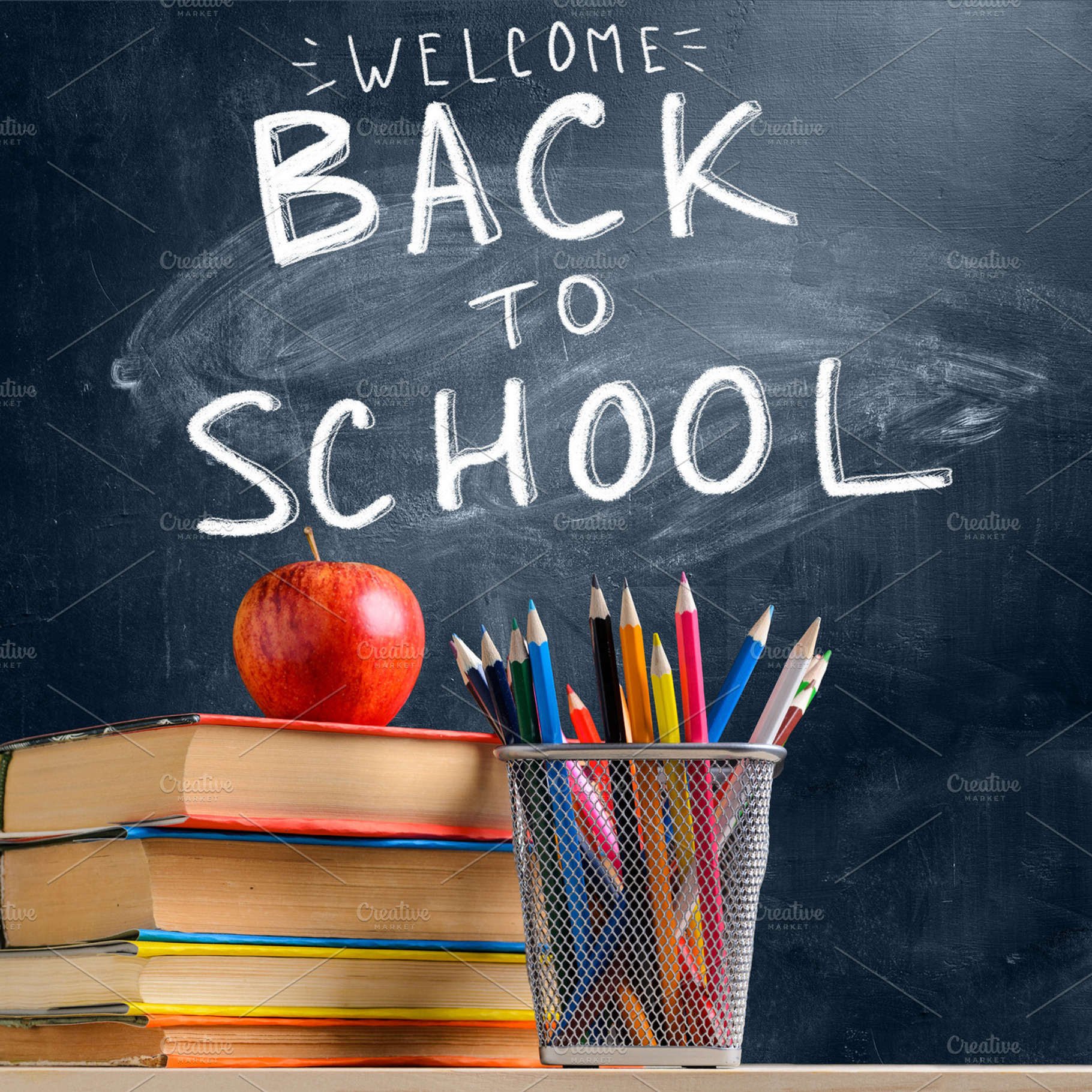Image result for blackboard apple and back to school