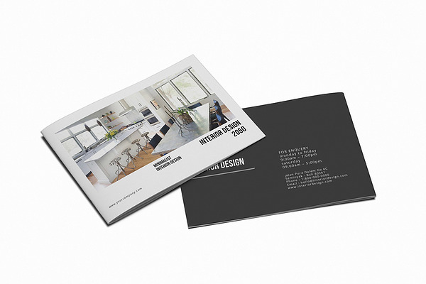 Download Free A5 Interior Design Brochure Catalog Psd Template PSD Mockups.