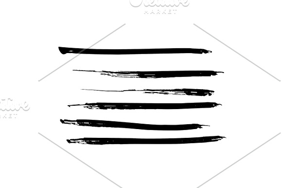 Set Of Black Paint Ink Brush Strokes Lines Dirty Artistic Design Elements Vector Eps10