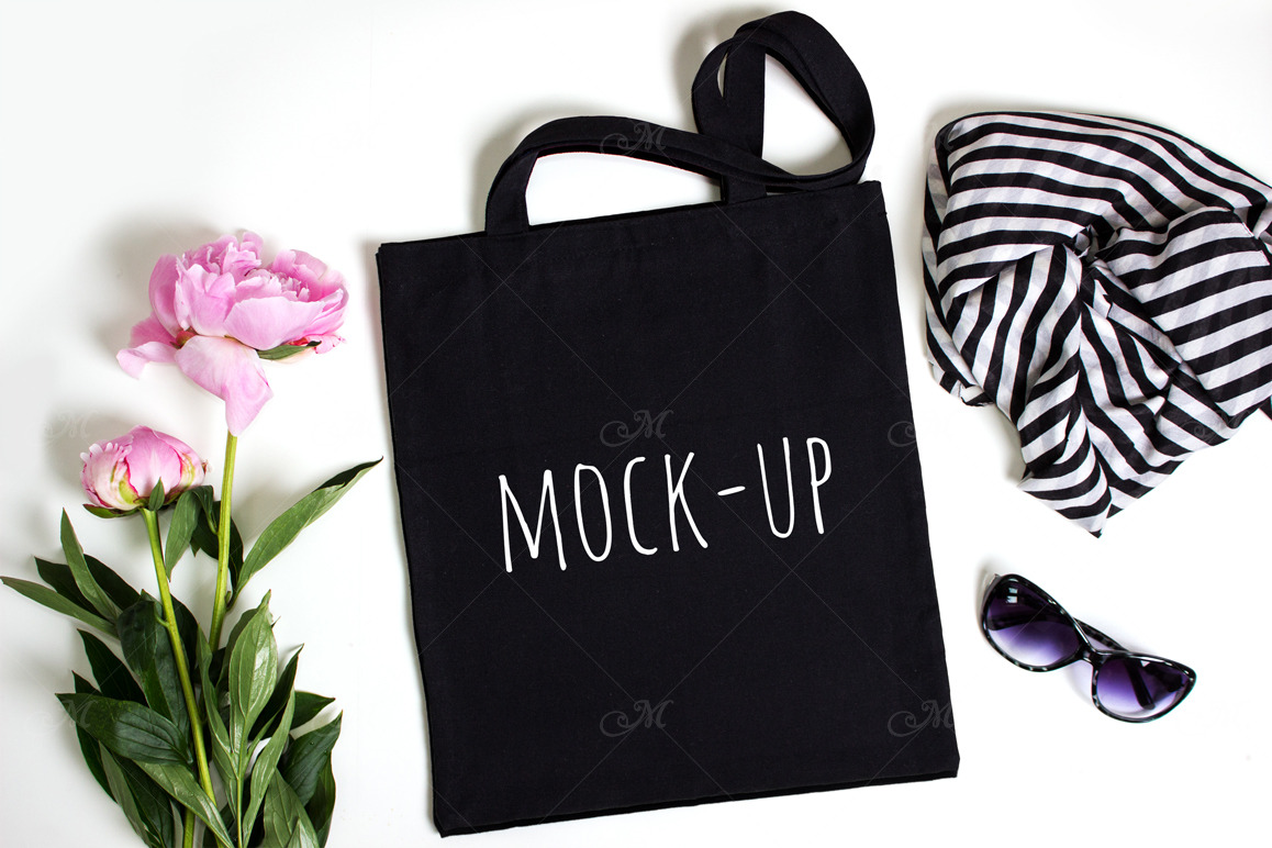 Download Black tote bag Mock-up. PSD+JPG ~ Product Mockups ...