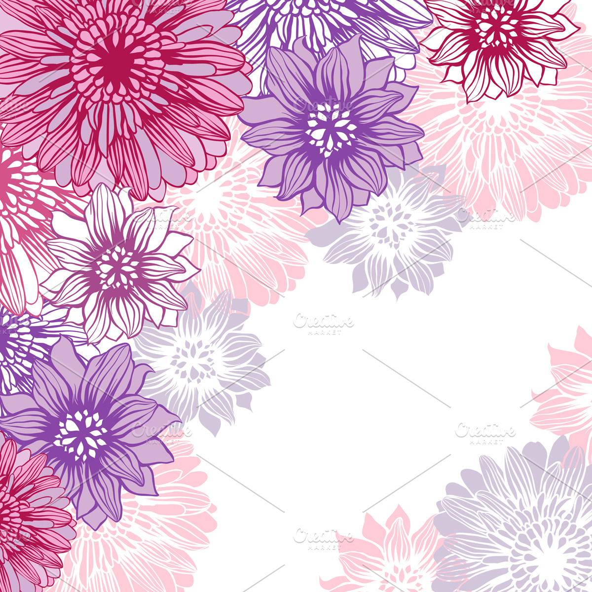 Flower pattern background Free vector in Adobe Illustrator ...