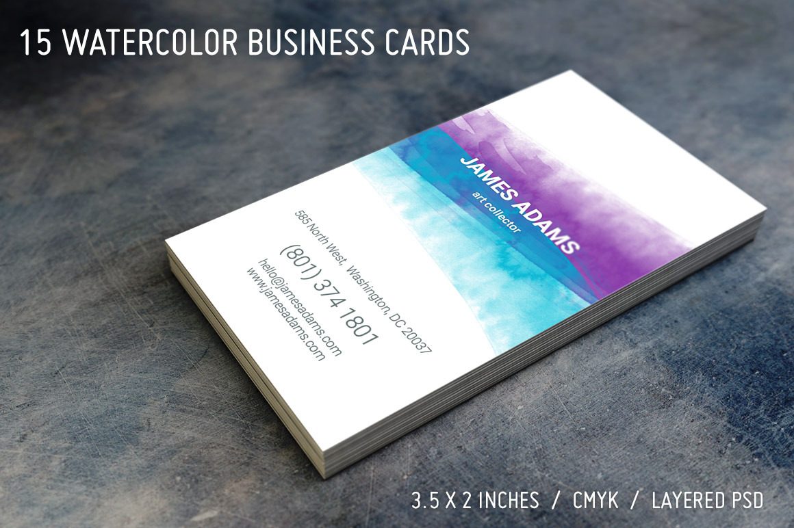 15 Watercolor Business Cards Business Card Templates