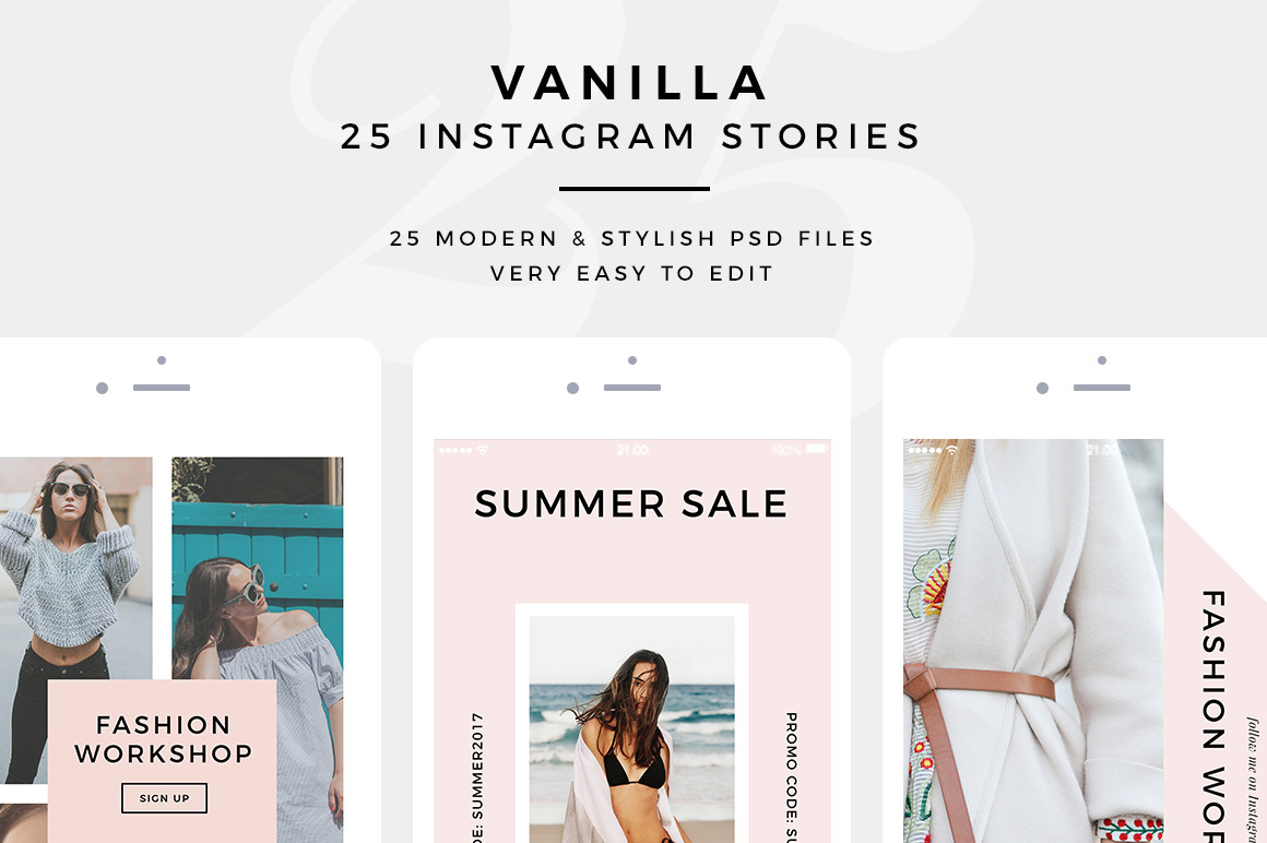 Vanilla - 25 PSD Instagram Stories ~ Instagram Templates 