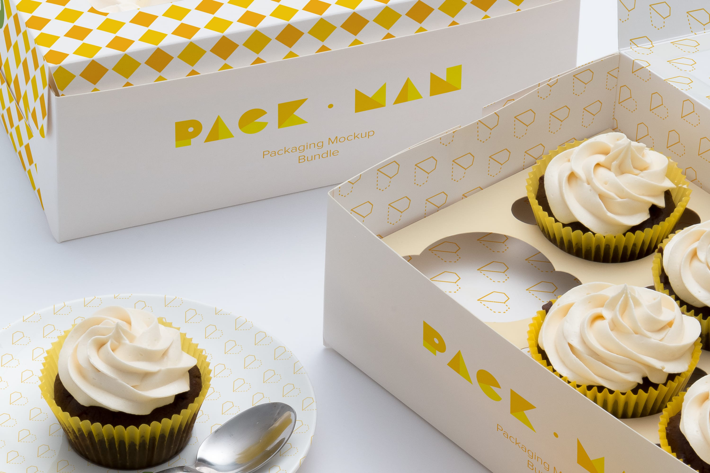 Download Six Cupcake Box Mockup 05 ~ Product Mockups ~ Creative Market