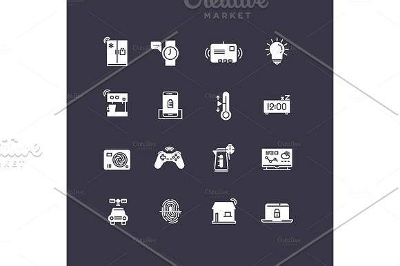 Smart Home White Icons Collection