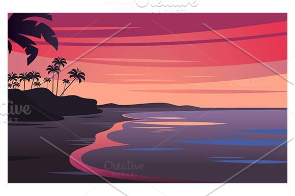 Sunset On Tropical Seascape