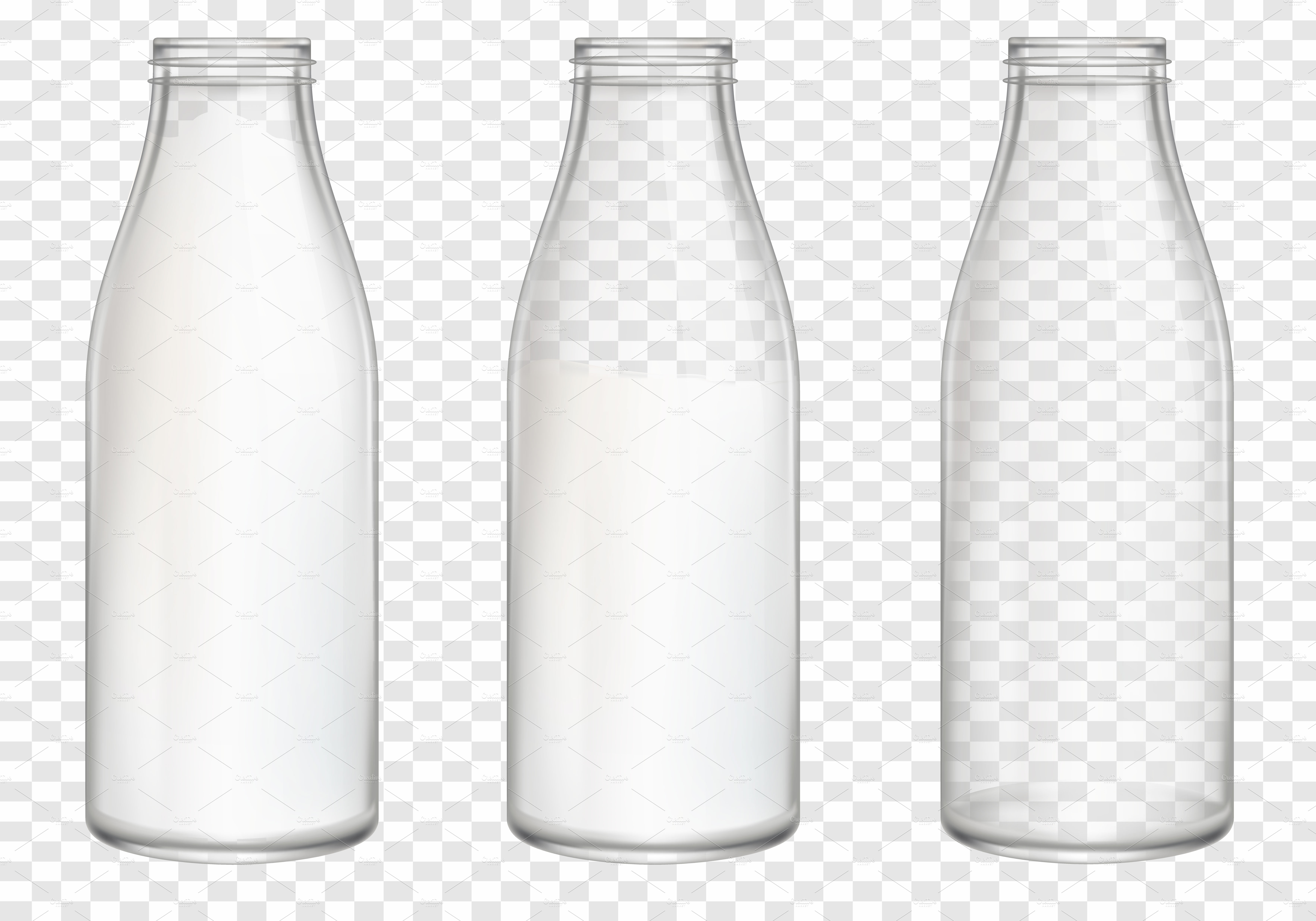 Download Realistic Milk Bottles Vector Art ~ Illustrations ...