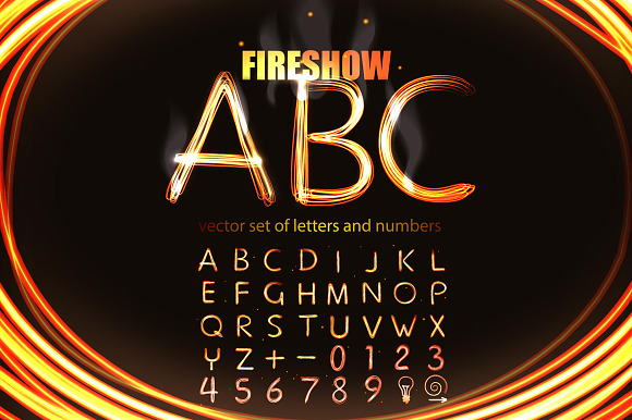 Fireshow Style Letters And Numbers