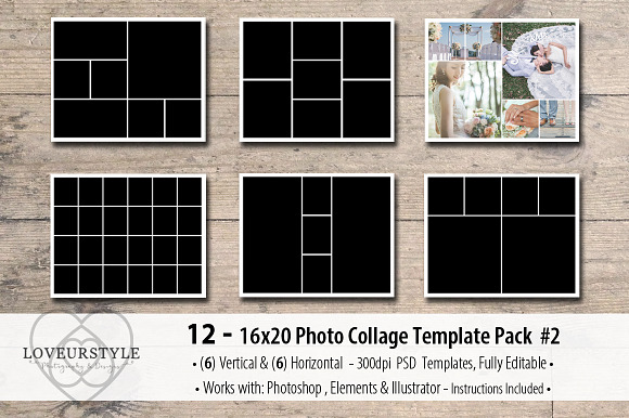 16x20 Photo Template Pack 2