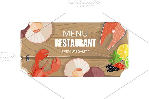 Restaurant Menu With Seafood Of Premium Quality