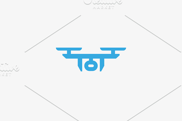 Drone Sky Viewer Logo Design Template Quadrocopter Vector Logotype