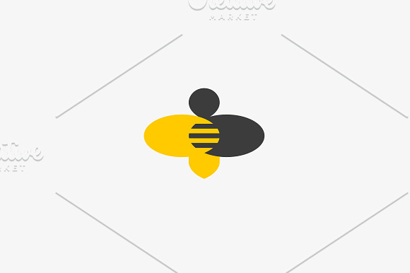 Bee Honey Creative Vector Icon Symbol Hard Work Money Logotype Hive Logo Design