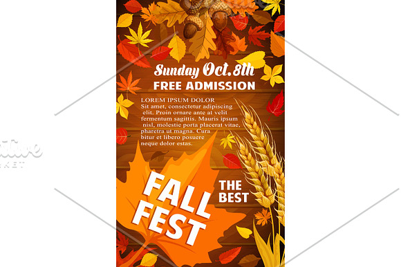 Fall Harvest Festival Banner With Autumn Leaf
