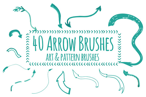 40 Hand-drawing Arrow Brushes