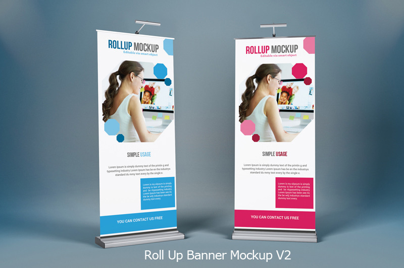  Roll Up Banner Mock Ups V2 Mockup Templates Creative 