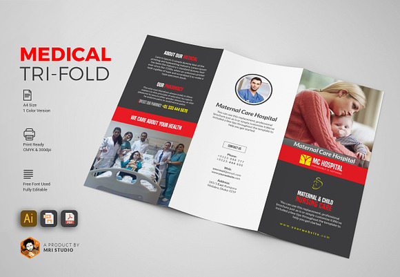 Corporate Medical Tri-Fold Brochures