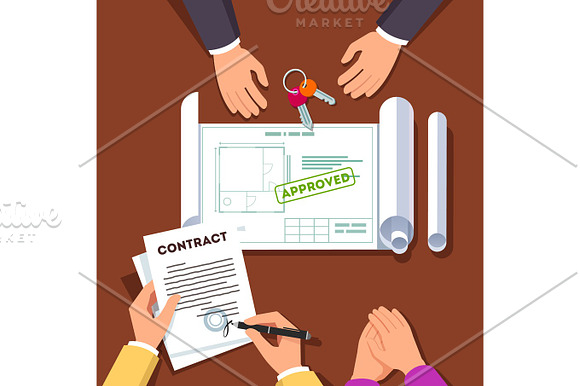 Hands Signing House Or Apartment Contract