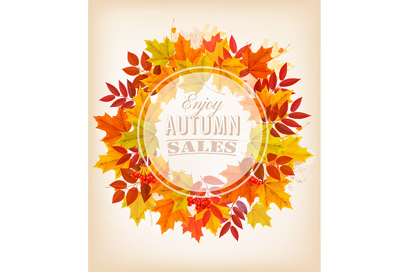 Autumn Sale Banner With Leaves