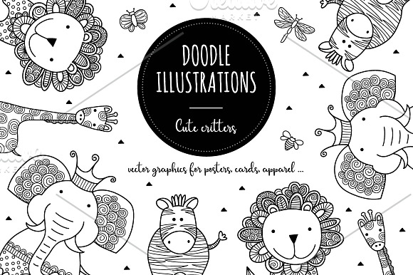 Doodle Critters Vector Illustrations