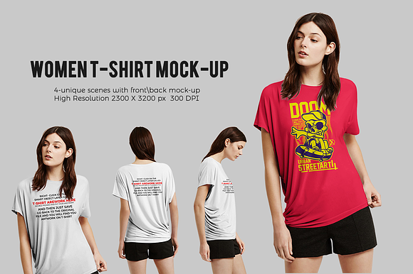 Free Women T-shirt Mock-up