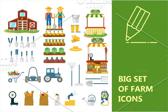 Big Set Of Farm Icons