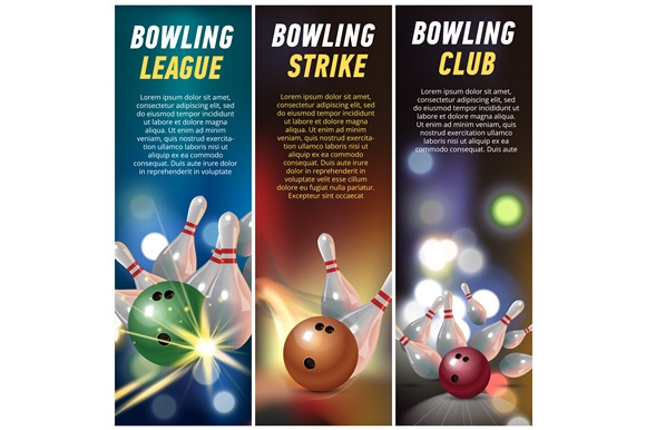 Vector Vertical Banners For Bowling
