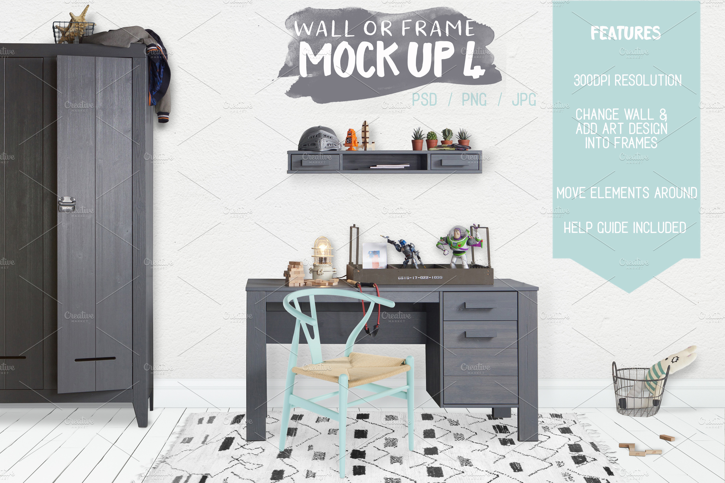 Download Kids Room Wall/Frame Mock Up 4 ~ Print Mockups ~ Creative ...