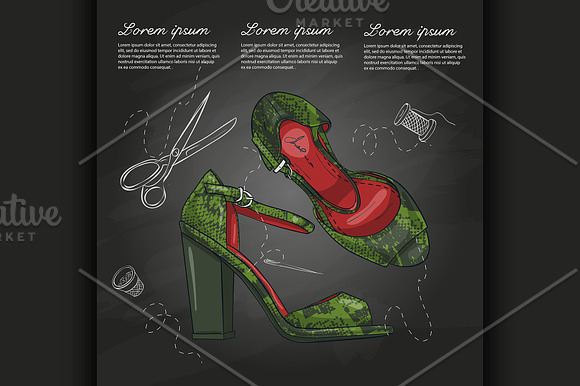 Fashion Vector Sketch Womens Shoes