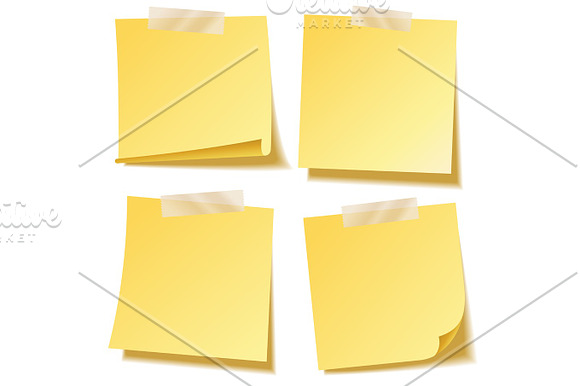 Sticky Note With Shadow Isolated On Transparent Background Yellow Paper Message On Notepaper.Reminder Vector Illustration