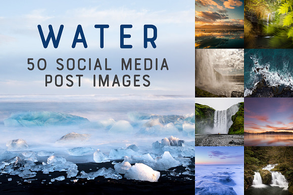 50 Social Media Backdrops - WATER in Instagram Templates