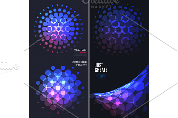 Abstract Red Blue Vector Design Round Elements For Graphic Layout