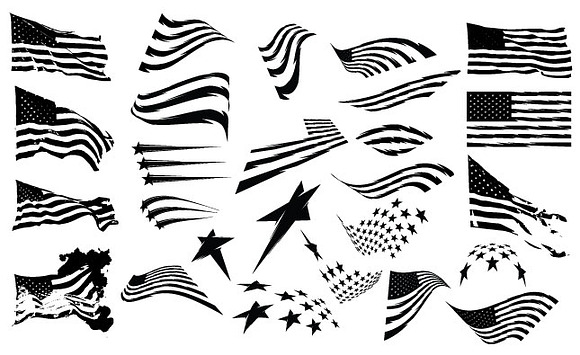 Download American Flag Vector Pack ~ Illustrations on Creative Market