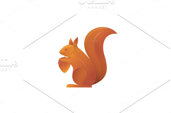 Squirrel Trend Vector Illustration Volume Gradient
