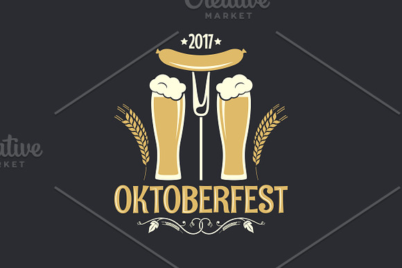 Oktoberfest Beer Glass Logo