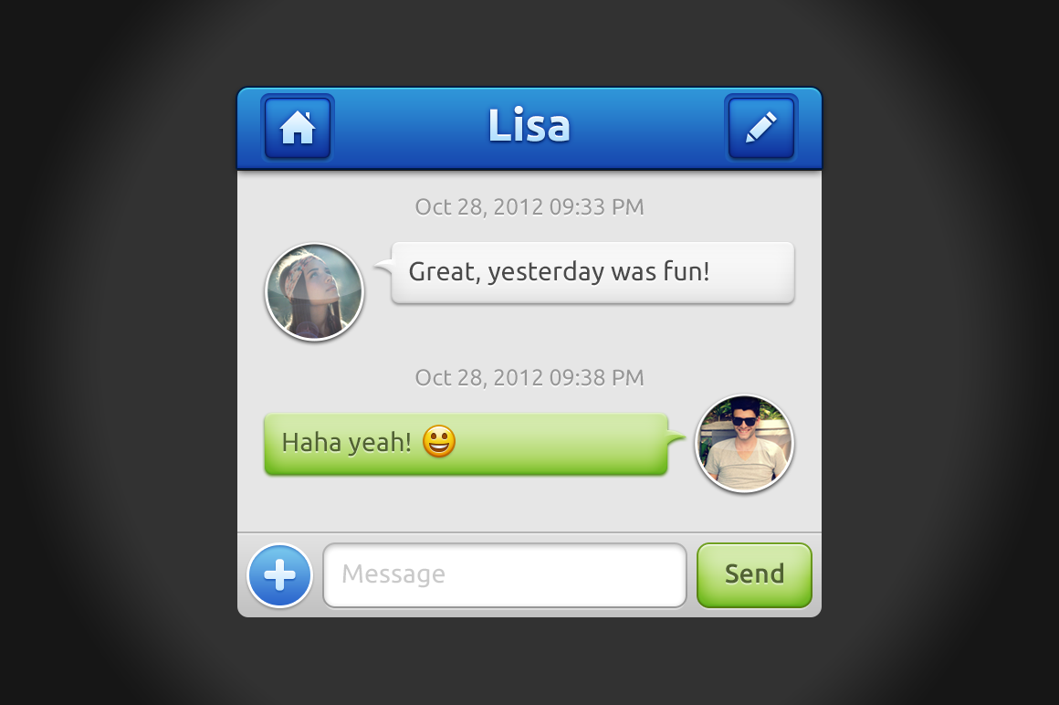 Download iPhone chat app psd ~ App Templates ~ Creative Market