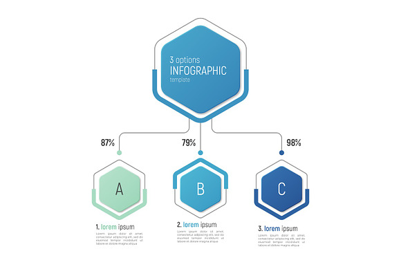 Iinfographic template for data visualization. 3 options. in Illustrations