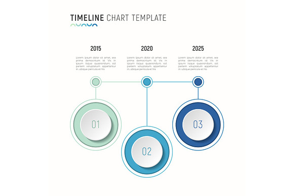 Timeline chart infographic template for data visualization. 3 st in Illustrations