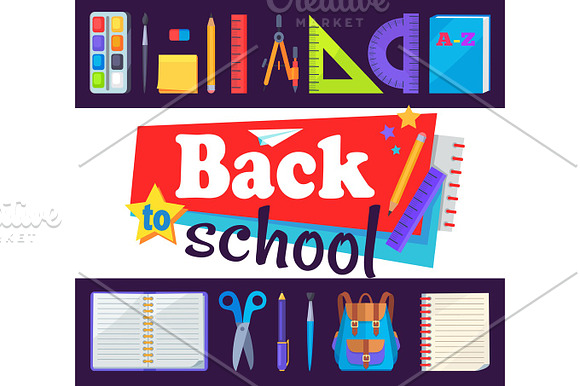 Back To School Banner With Learning Accessories