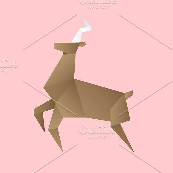 Vector Of A Deer Origami