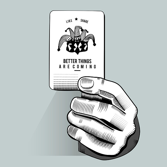 Vector Of Hand Holding Playing Card