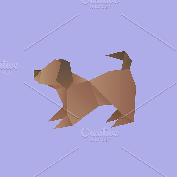 Vector Of A Dog Origami