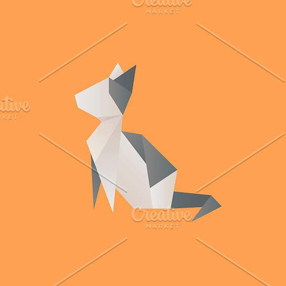 Vector Of A Cat Origami