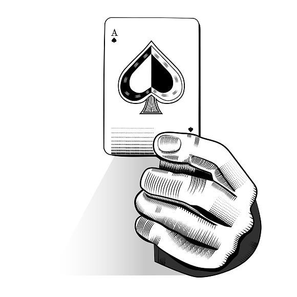 Vector Of Hand Holding Playing Card