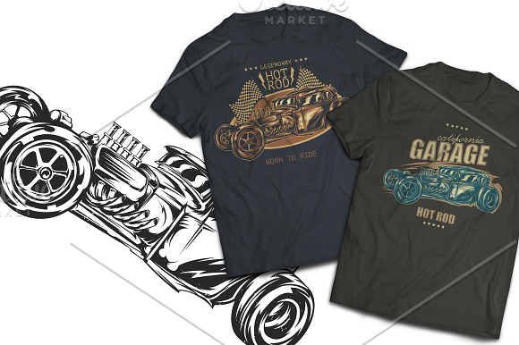 Hotrod T-shirts And Poster Labels