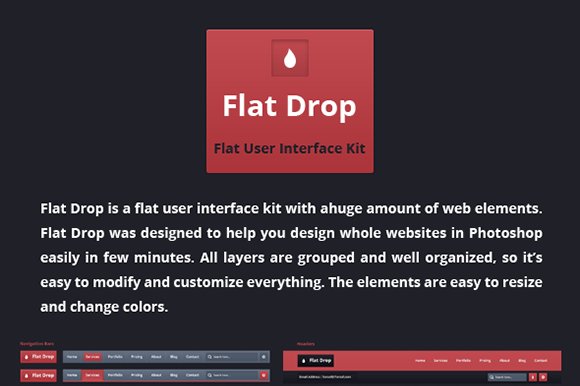 Flat Drop User Interface PSD Kit