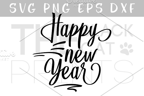 Happy New Year SVG DXF EPS PNG