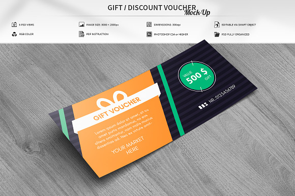 Download Download Gift / Discount Voucher Mock-Up | Mockups 3D Free ...