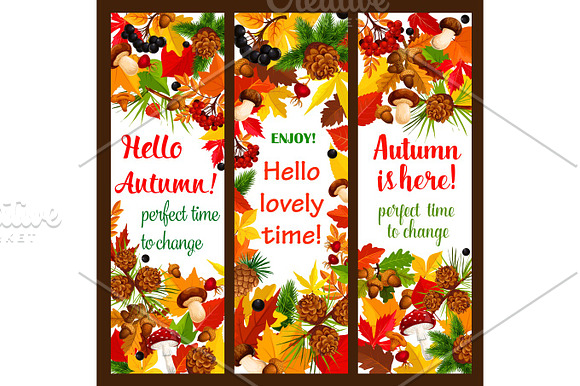 Autumn Leaf Banner With Fall Season Nature Frame